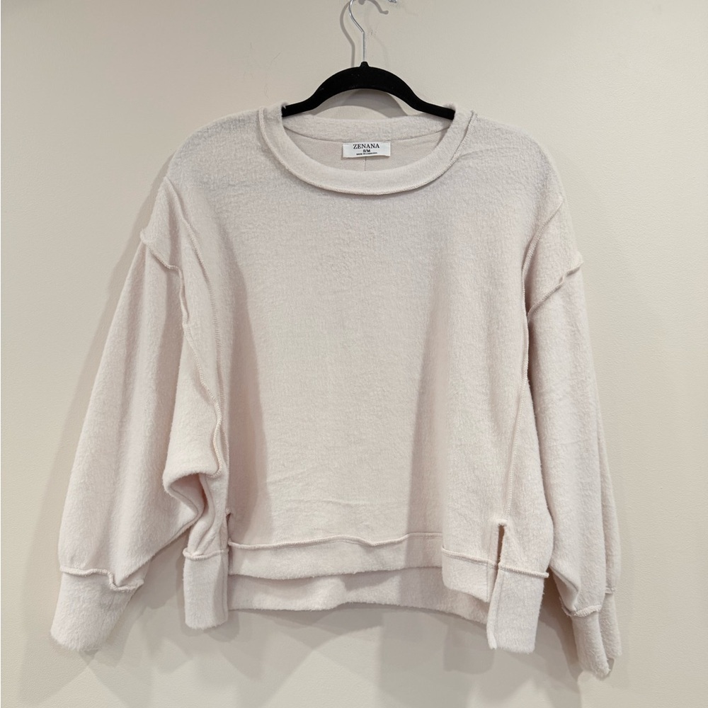 🔥Zenana Cream Cozy Sweater women’s Sz S/M like New🔥